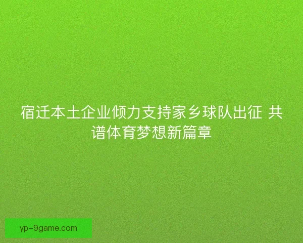 宿迁本土企业倾力支持家乡球队出征 共谱体育梦想新篇章